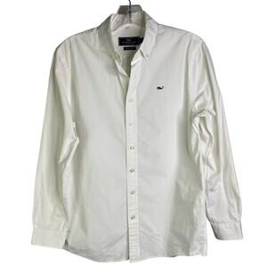 Vineyard Vines Whale Shirt Boy L/16 White Button Down Long Sleeve Classic Collar